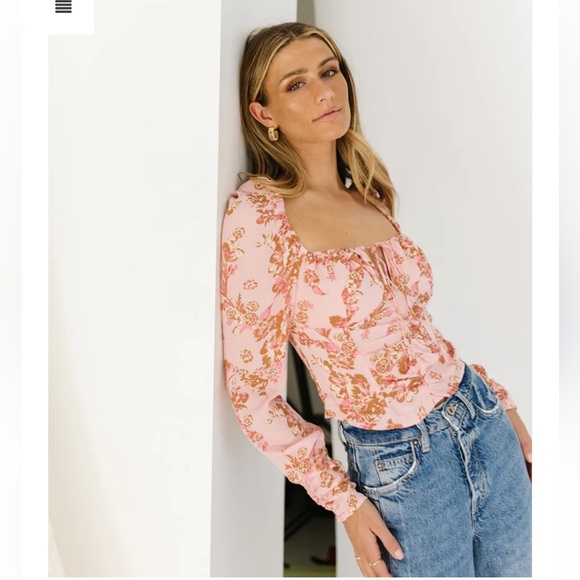 NWT FREE PEOPLE Hilary Printed Top - Picture 2 of 10